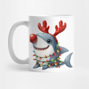 Christmas Red Nose Shark Mug